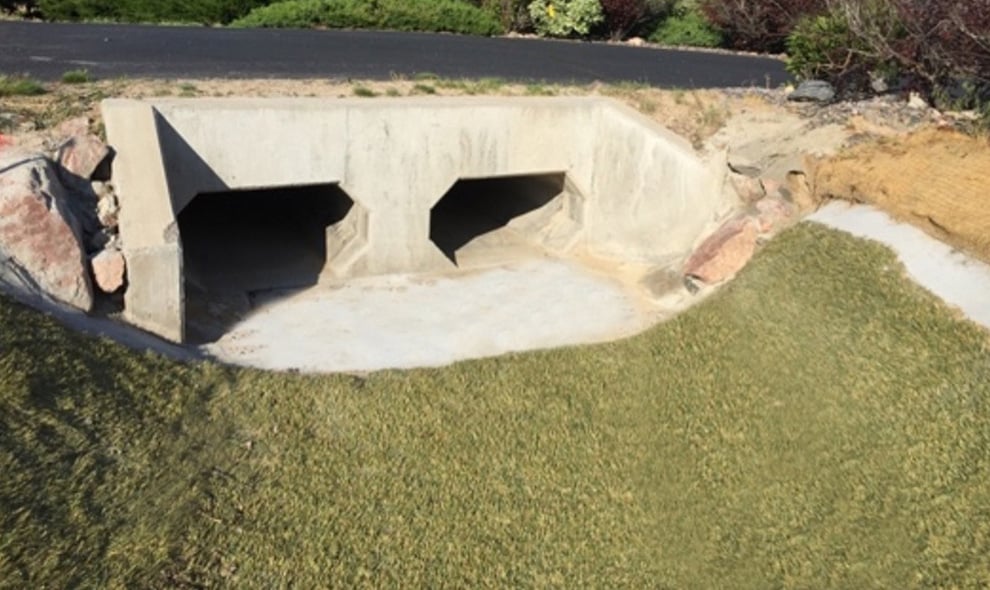 Drainage culverts are free of debris and sediment for maximum storm water flow capacity.